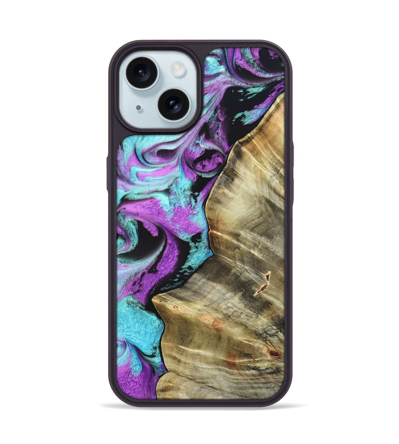 iPhone 15 Wood Phone Case - Harriet (Purple, 820104)