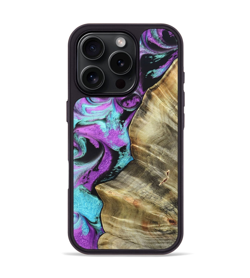 iPhone 16 Pro Wood Phone Case - Harriet (Purple, 820104)