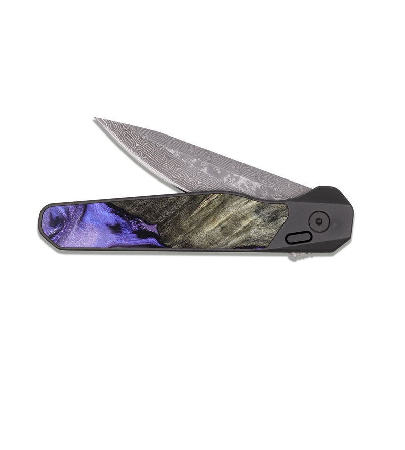 EDC Dark Damascus Wood Pocket Knife - Delma (Purple, 820105)