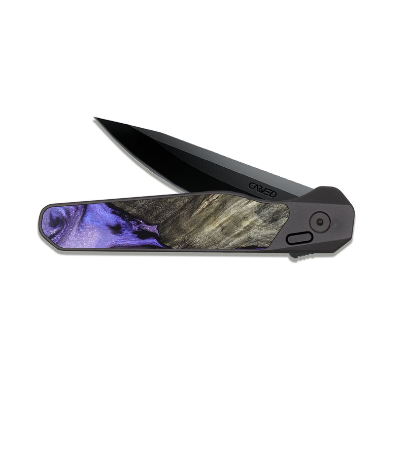 EDC Dark Slate Wood Pocket Knife - Delma (Purple, 820105)