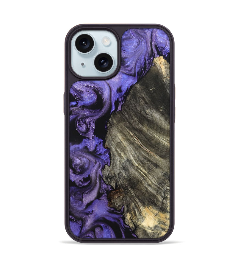 iPhone 15 Wood Phone Case - Delma (Purple, 820105)
