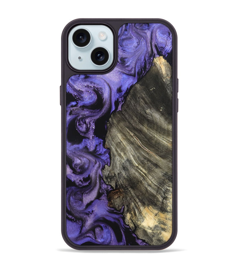 iPhone 15 Plus Wood Phone Case - Delma (Purple, 820105)