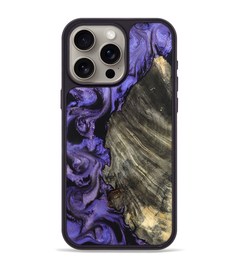 iPhone 15 Pro Max Wood Phone Case - Delma (Purple, 820105)
