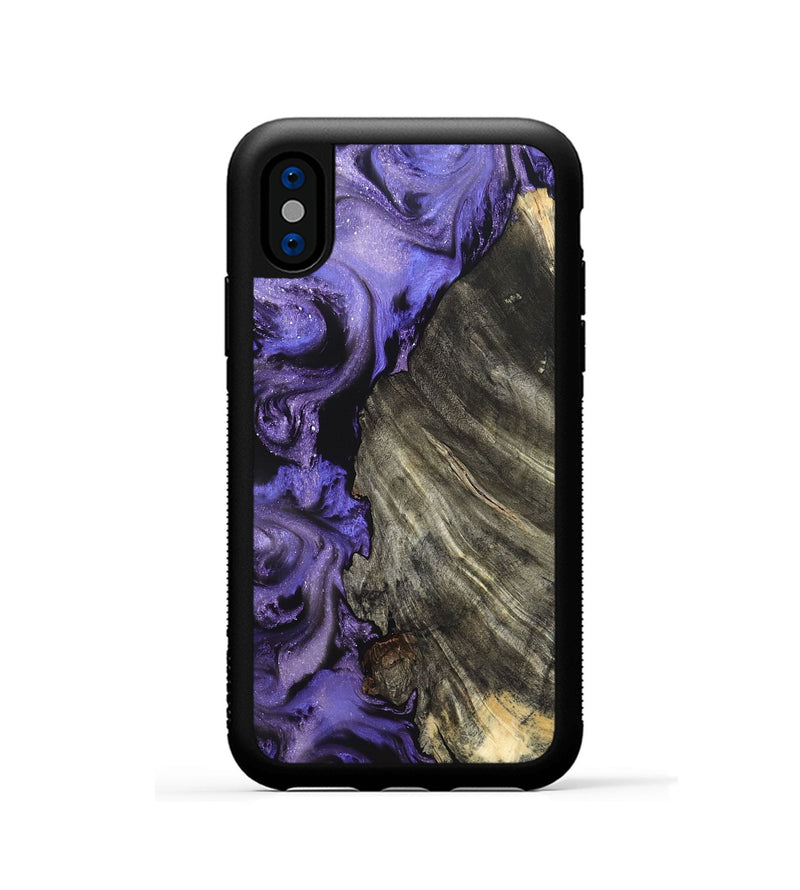 iPhone Xs Wood Phone Case - Delma (Purple, 820105)