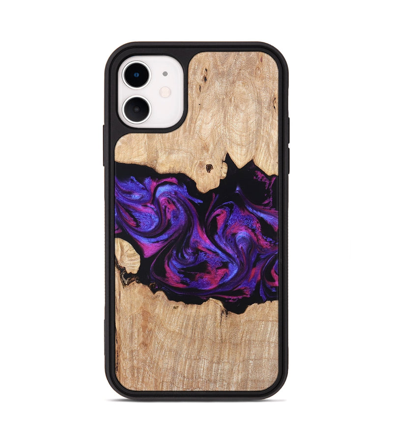 iPhone 11 Wood Phone Case - Stormy (Purple, 820107)