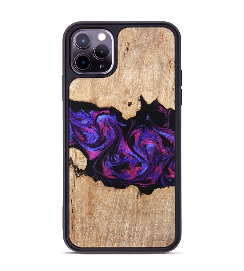 iPhone 11 Pro Max Wood Phone Case - Stormy (Purple, 820107)