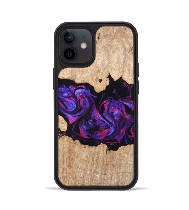 iPhone 12 Wood Phone Case - Stormy (Purple, 820107)
