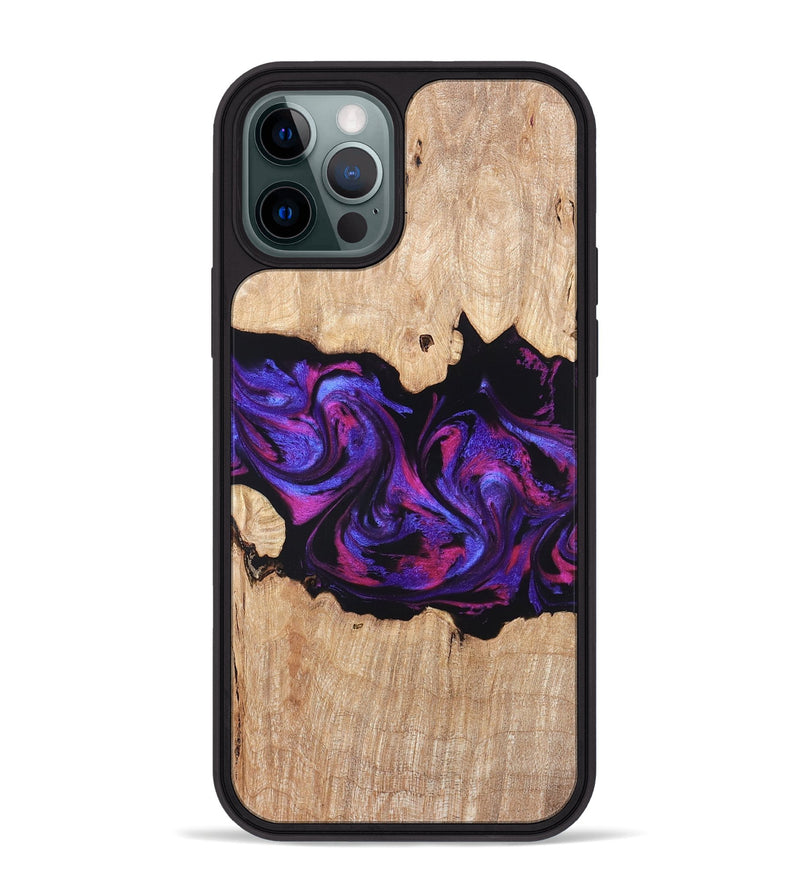 iPhone 12 Pro Max Wood Phone Case - Stormy (Purple, 820107)