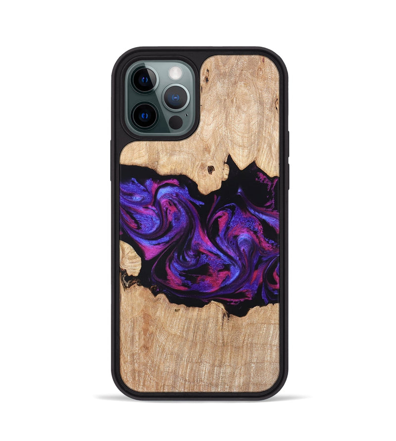 iPhone 12 Pro Wood Phone Case - Stormy (Purple, 820107)