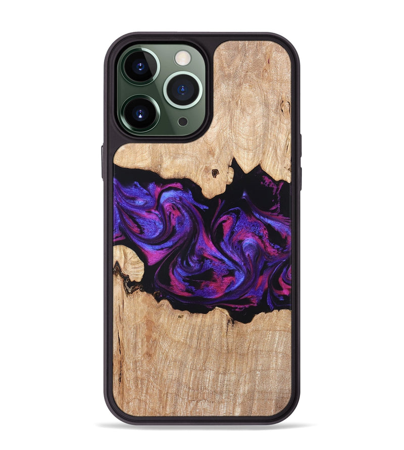 iPhone 13 Pro Max Wood Phone Case - Stormy (Purple, 820107)