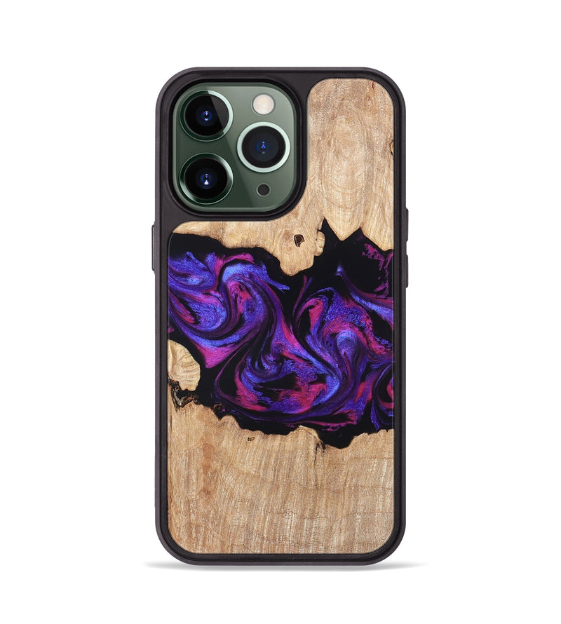 iPhone 13 Pro Wood Phone Case - Stormy (Purple, 820107)