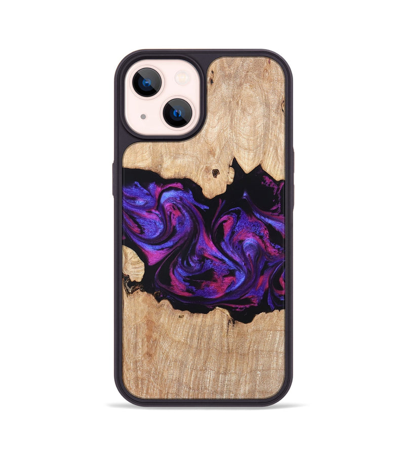 iPhone 14 Wood Phone Case - Stormy (Purple, 820107)