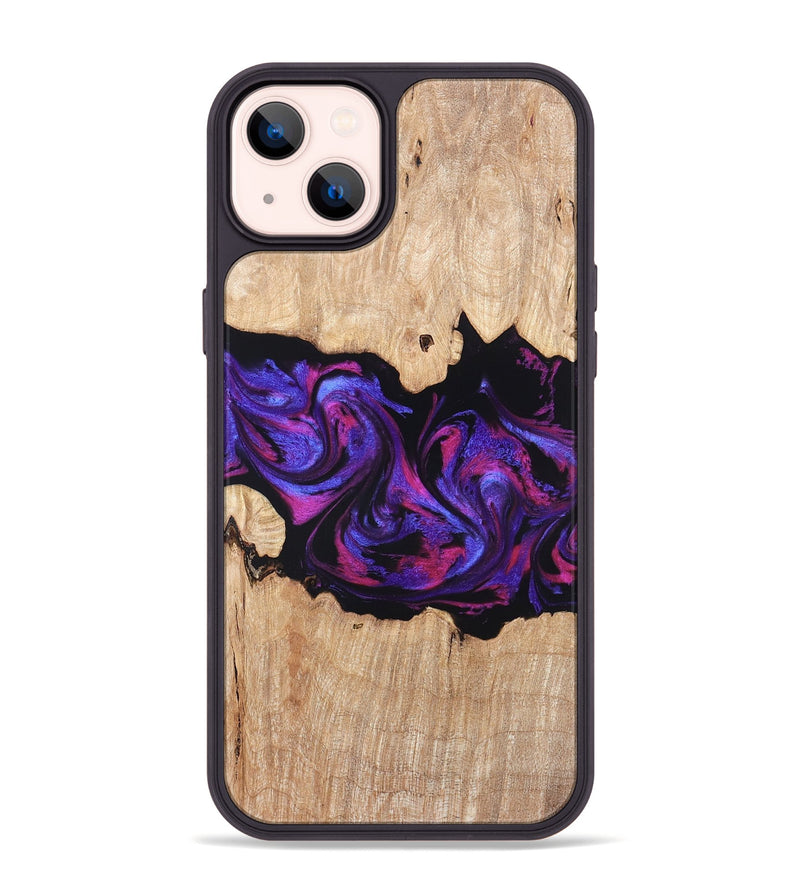 iPhone 14 Plus Wood Phone Case - Stormy (Purple, 820107)