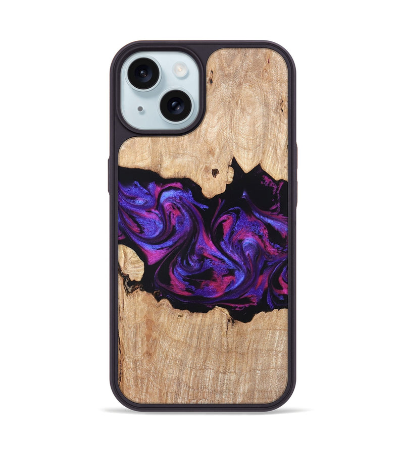 iPhone 15 Wood Phone Case - Stormy (Purple, 820107)