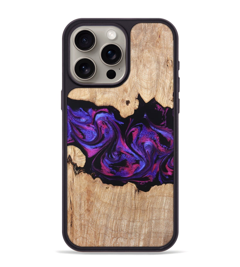 iPhone 15 Pro Max Wood Phone Case - Stormy (Purple, 820107)