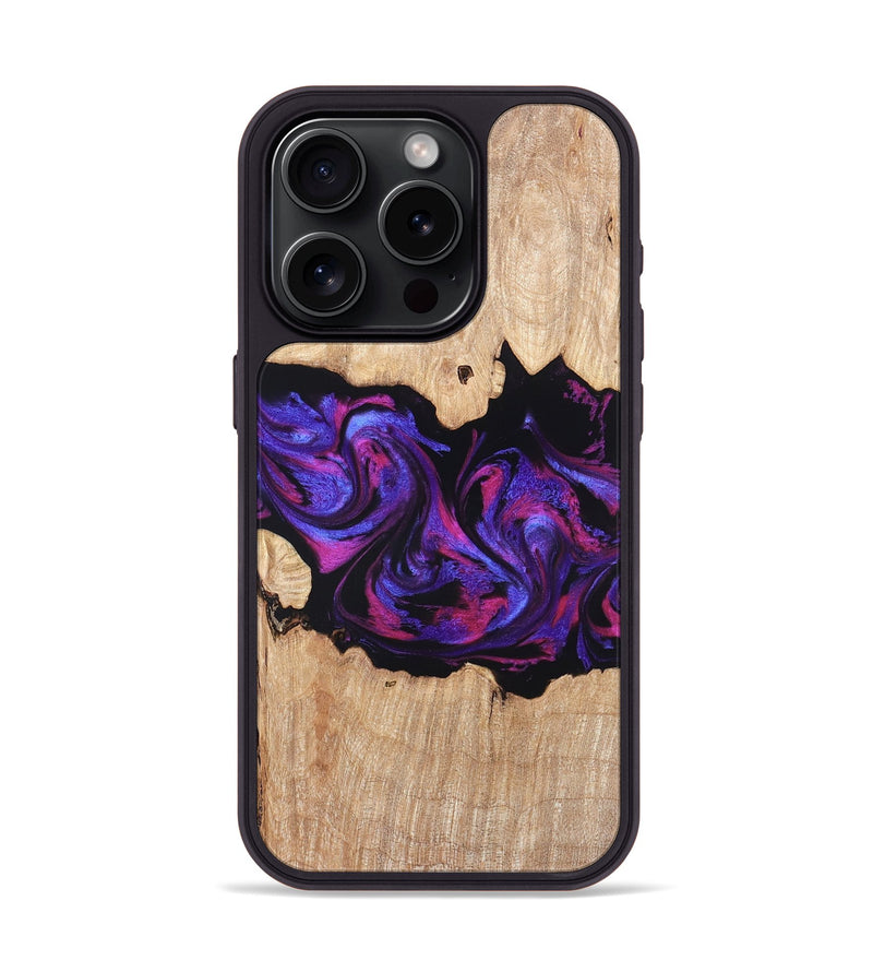 iPhone 15 Pro Wood Phone Case - Stormy (Purple, 820107)