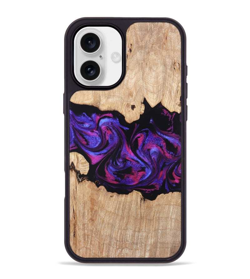 iPhone 16 Plus Wood Phone Case - Stormy (Purple, 820107)