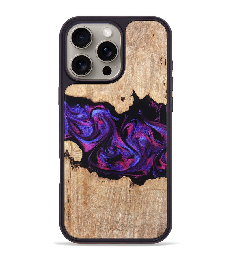 iPhone 16 Pro Max Wood Phone Case - Stormy (Purple, 820107)