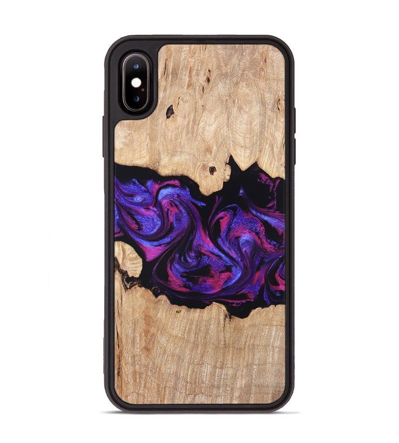 iPhone Xs Max Wood Phone Case - Stormy (Purple, 820107)