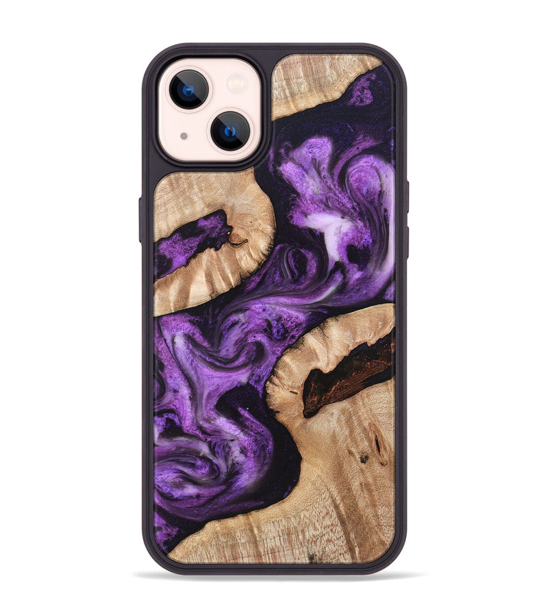 iPhone 14 Plus Wood Phone Case - Giana (Purple, 820108)