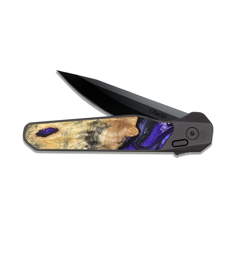 EDC Dark Slate Wood Pocket Knife - Louis (Purple, 820109)