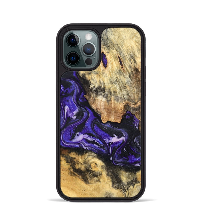 iPhone 12 Pro Wood Phone Case - Louis (Purple, 820109)