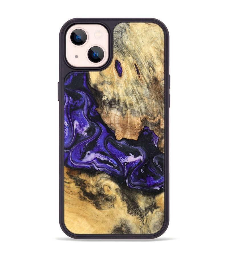 iPhone 14 Plus Wood Phone Case - Louis (Purple, 820109)