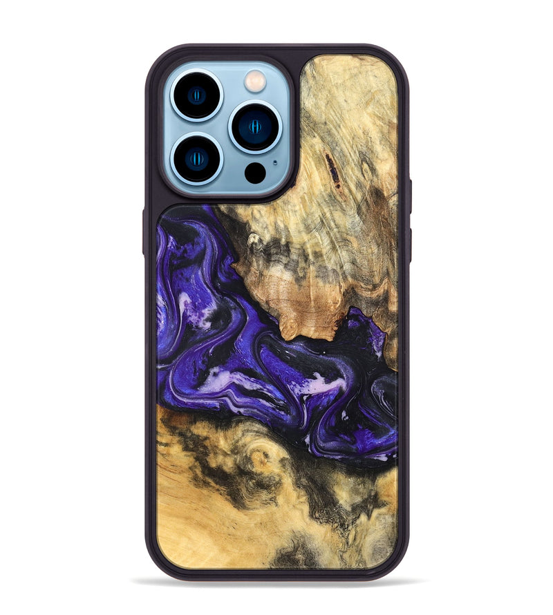 iPhone 14 Pro Max Wood Phone Case - Louis (Purple, 820109)