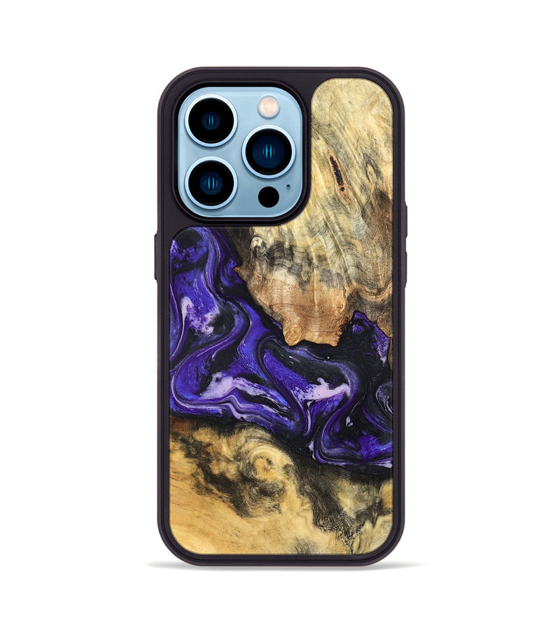 iPhone 14 Pro Wood Phone Case - Louis (Purple, 820109)
