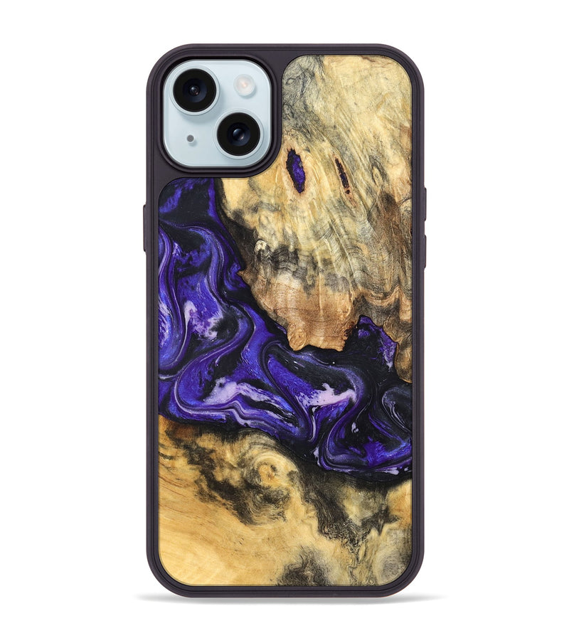 iPhone 15 Plus Wood Phone Case - Louis (Purple, 820109)