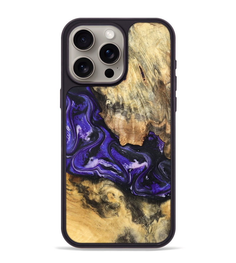 iPhone 15 Pro Max Wood Phone Case - Louis (Purple, 820109)