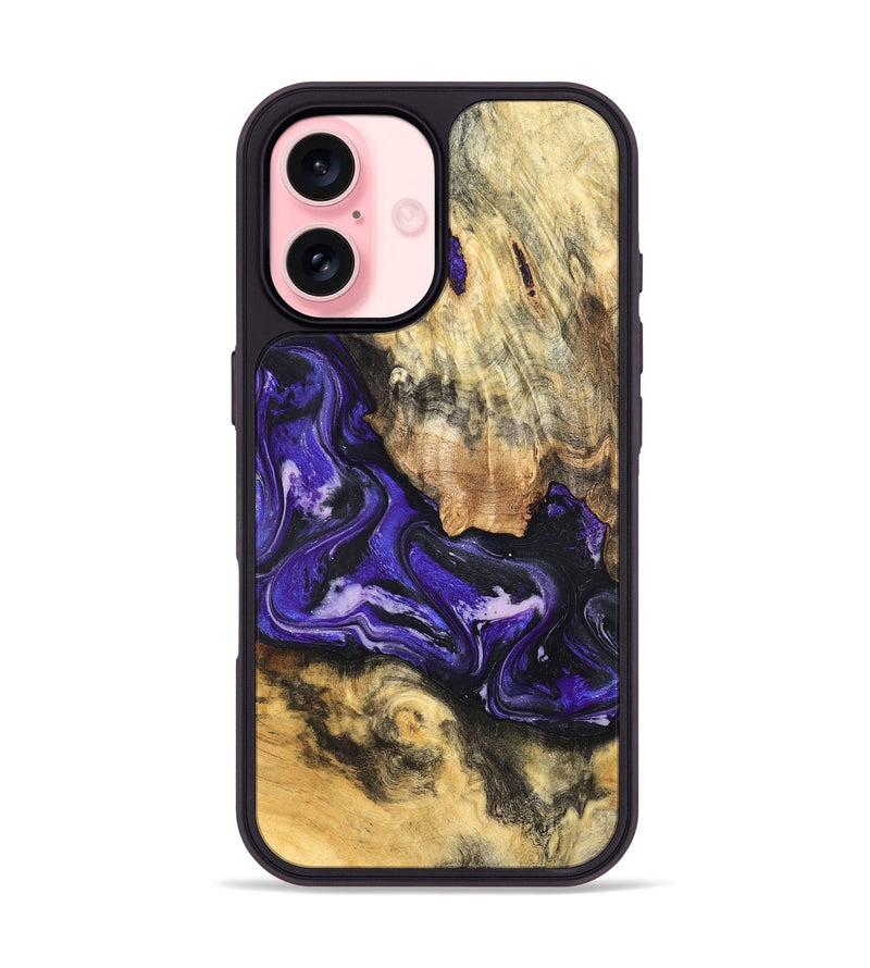 iPhone 16 Wood Phone Case - Louis (Purple, 820109)