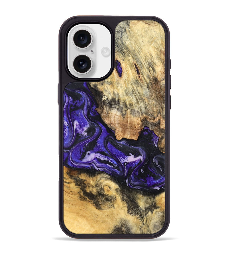 iPhone 16 Plus Wood Phone Case - Louis (Purple, 820109)