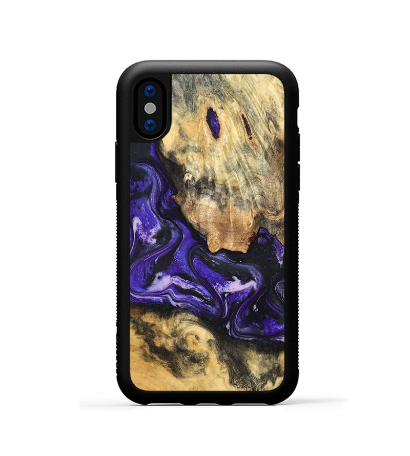 iPhone Xs Wood Phone Case - Louis (Purple, 820109)