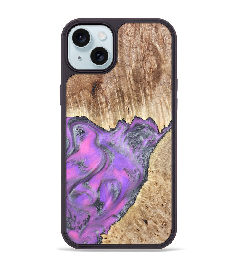 iPhone 15 Plus Wood Phone Case - Carson (Purple, 820110)