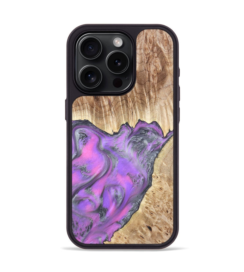 iPhone 15 Pro Wood Phone Case - Carson (Purple, 820110)