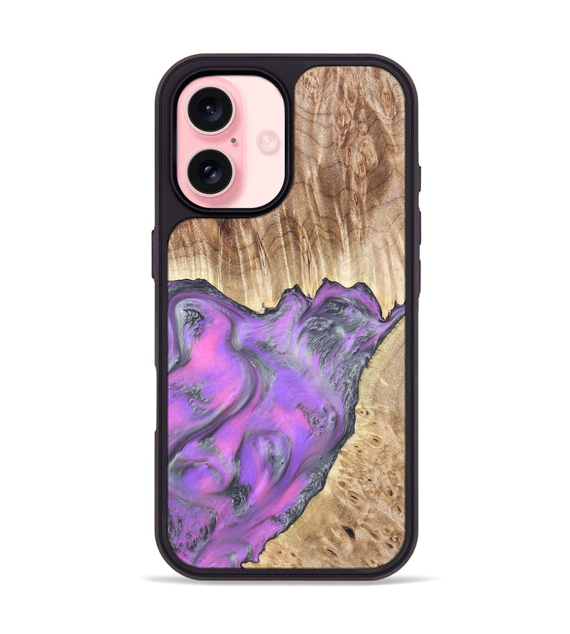 iPhone 16 Wood Phone Case - Carson (Purple, 820110)