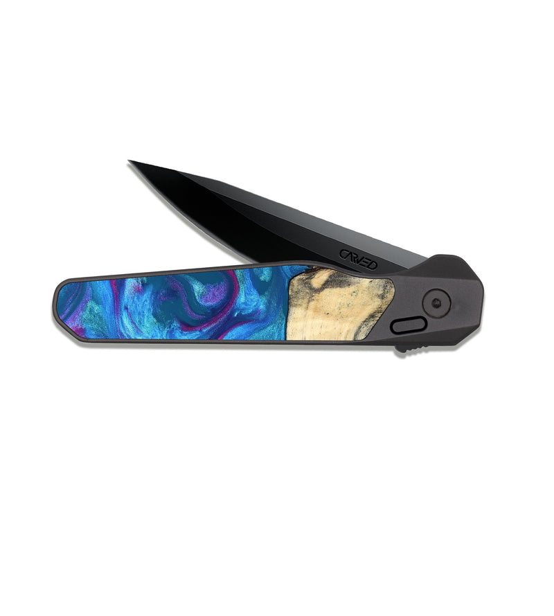EDC Dark Slate Wood Pocket Knife - Vikki (Purple, 820111)