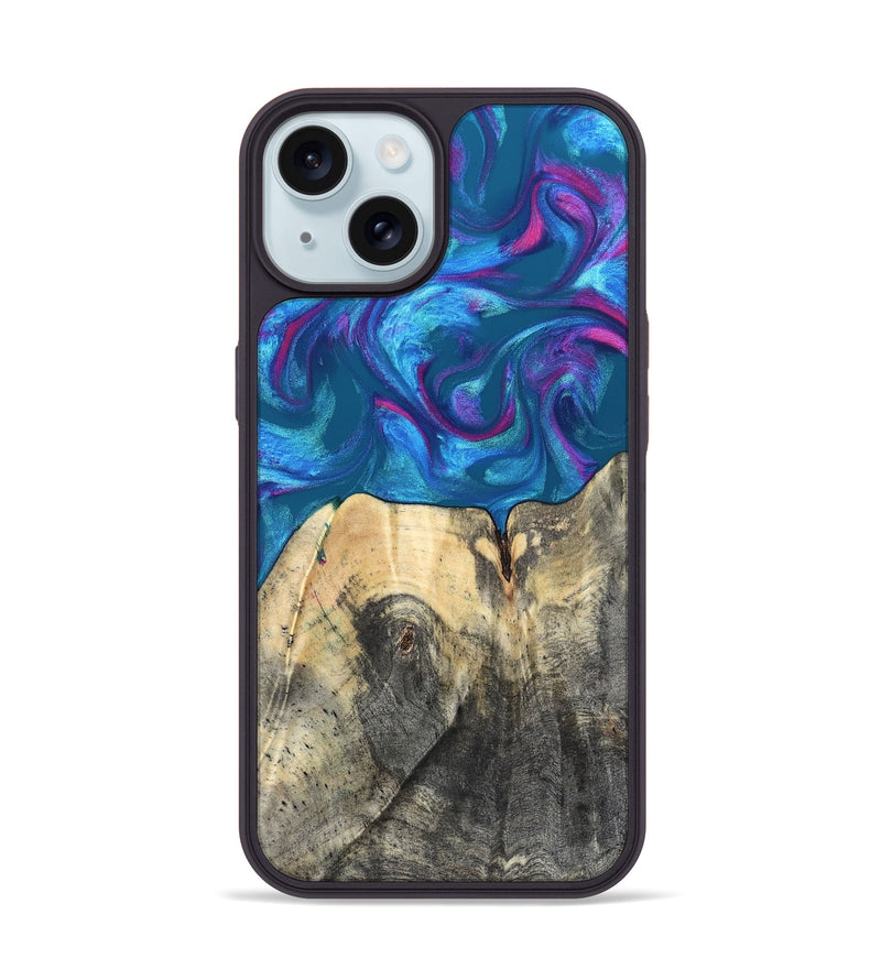 iPhone 15 Wood Phone Case - Vikki (Purple, 820111)