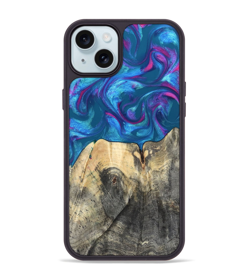iPhone 15 Plus Wood Phone Case - Vikki (Purple, 820111)