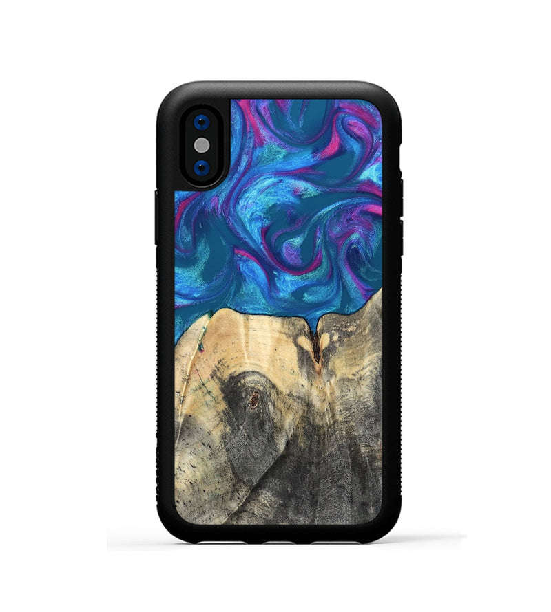iPhone Xs Wood Phone Case - Vikki (Purple, 820111)