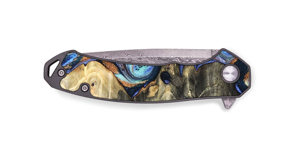 EDC Wood Pocket Knife - Darrin (Teal & Gold, 820114)