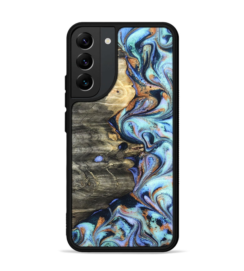 Galaxy S22 Plus Wood Phone Case - Darrin (Teal & Gold, 820114)
