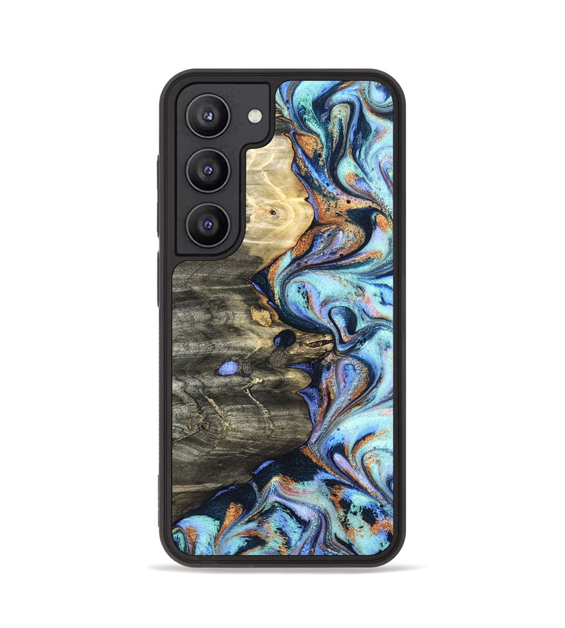 Galaxy S23 Wood Phone Case - Darrin (Teal & Gold, 820114)