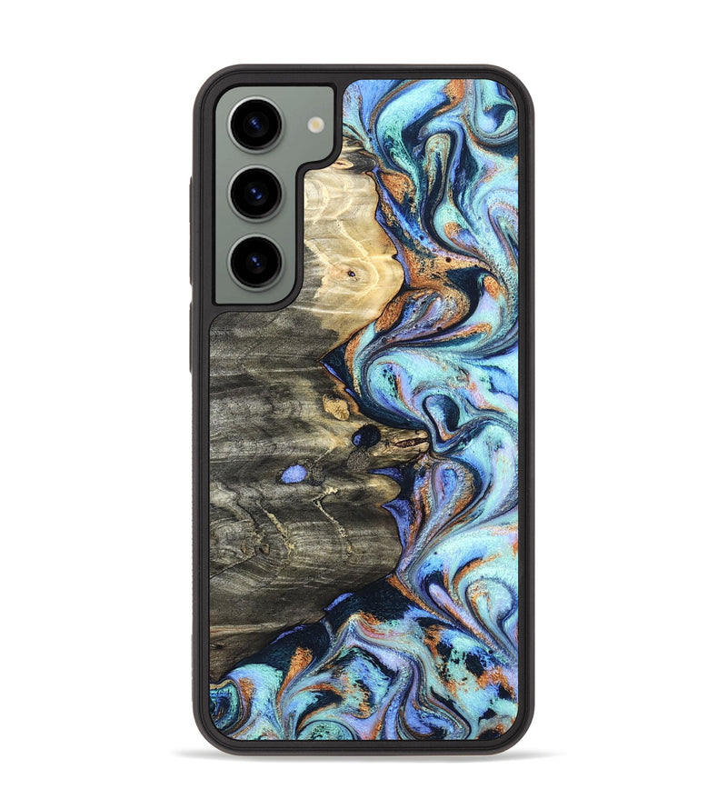 Galaxy S23 Plus Wood Phone Case - Darrin (Teal & Gold, 820114)