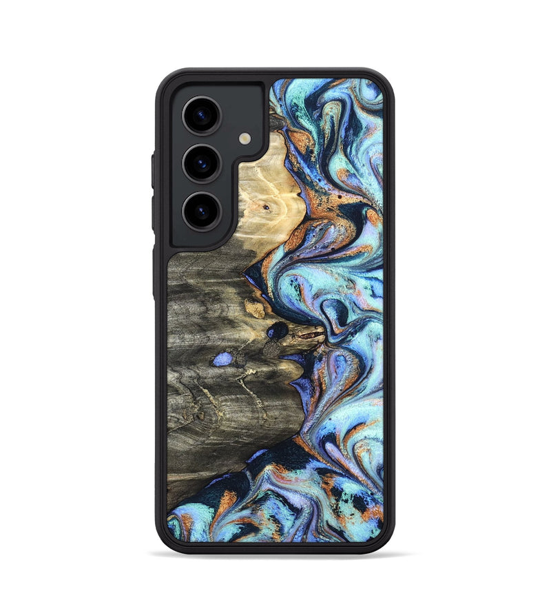 Galaxy S24 Wood Phone Case - Darrin (Teal & Gold, 820114)