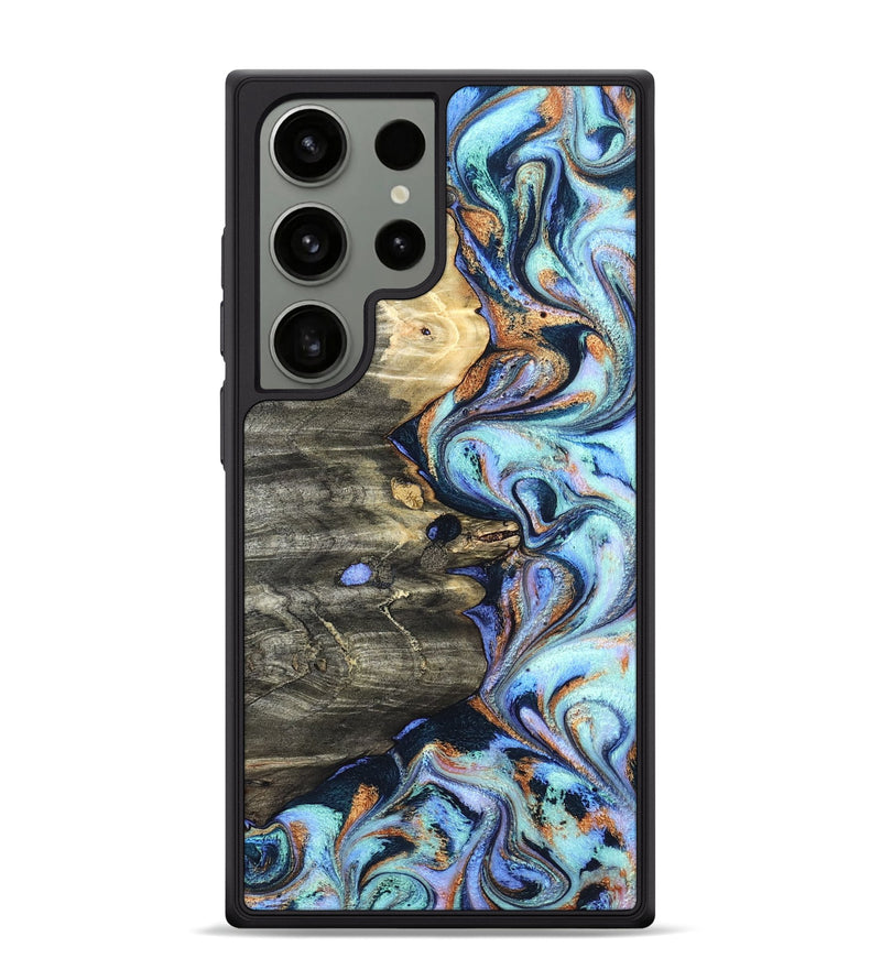 Galaxy S24 Ultra Wood Phone Case - Darrin (Teal & Gold, 820114)