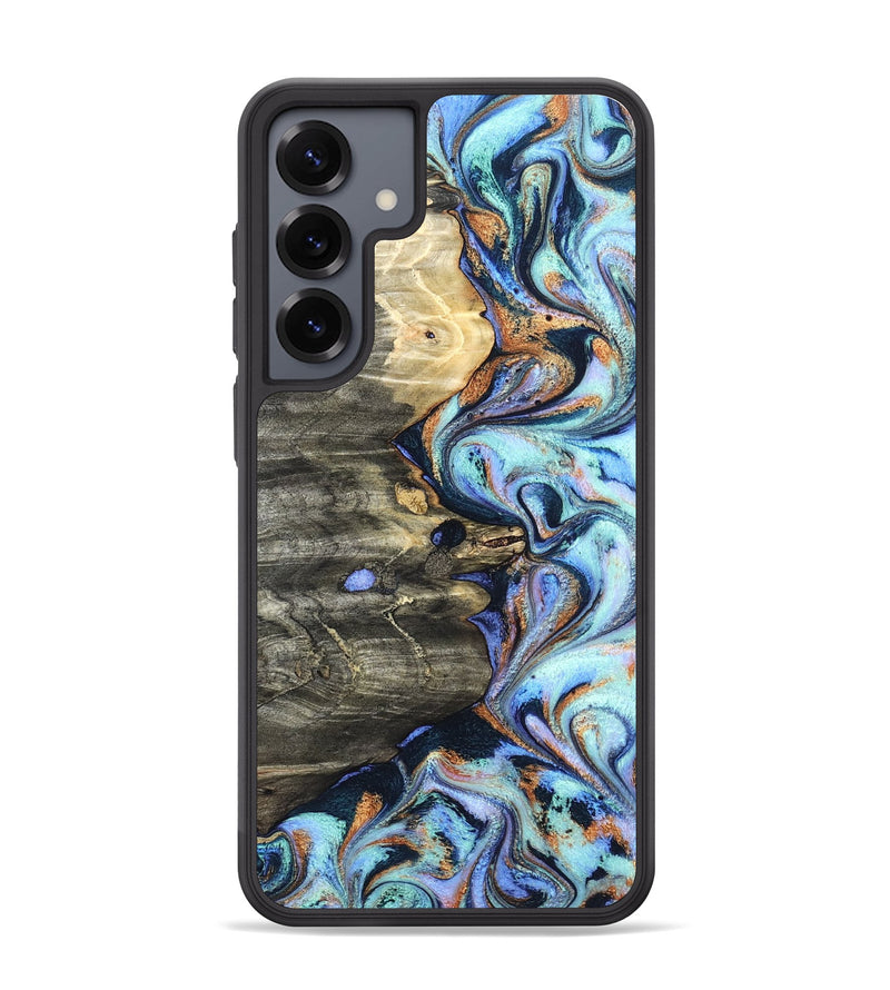 Galaxy S25 Plus Wood Phone Case - Darrin (Teal & Gold, 820114)
