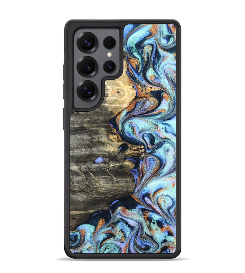 Galaxy S25 Ultra Wood Phone Case - Darrin (Teal & Gold, 820114)