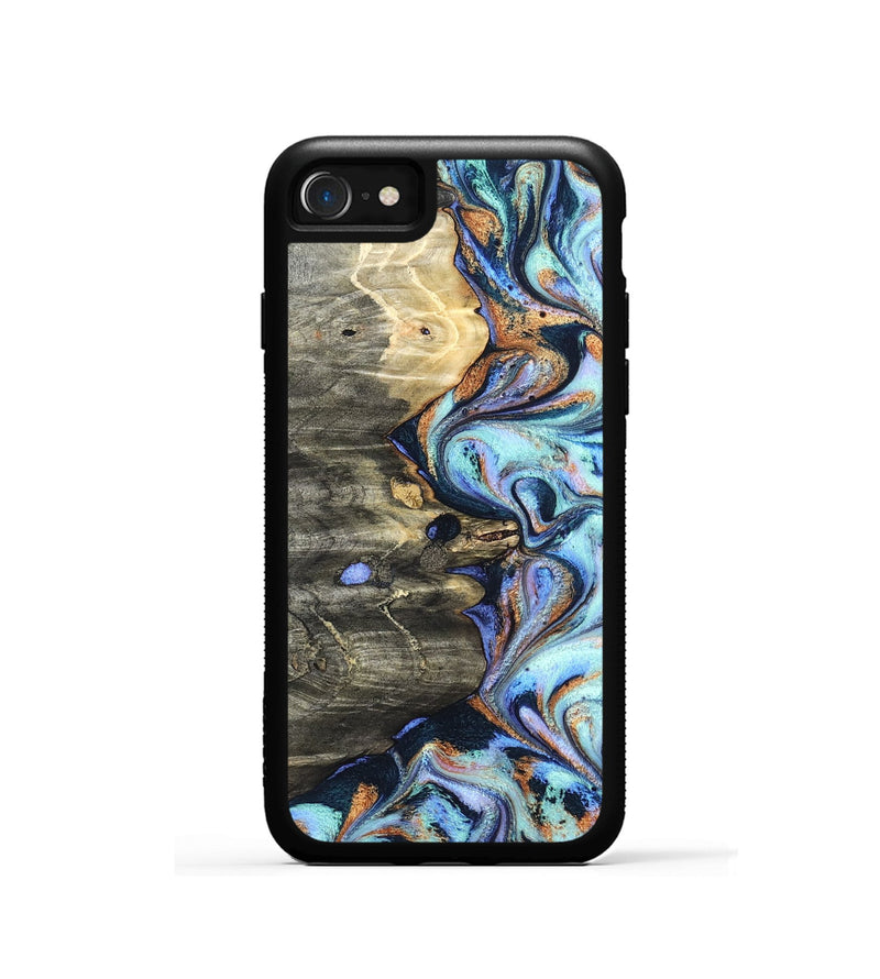 iPhone SE Wood Phone Case - Darrin (Teal & Gold, 820114)
